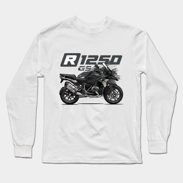 R1250 GS - Triple Black Long Sleeve T-Shirt by Tomislav Lozić